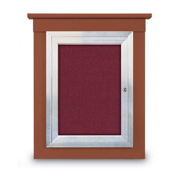 72"x48" 3-Door Enclosed Letterboard, Green Felt/Lt Oak